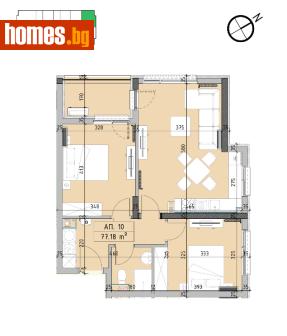 Тристаен, 90m² - Апартамент за продажба - 121385828