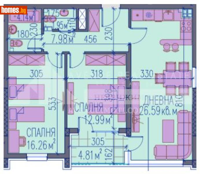 Тристаен, 106m² - Кв. Каменица , Пловдив - Апартамент за продажба - Avenue Real Estate - 121389744