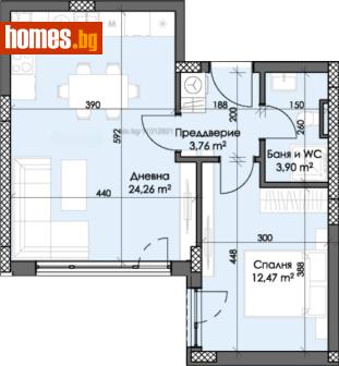 Двустаен, 61m² - Апартамент за продажба - 121402256