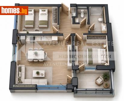 Тристаен, 101m² - Апартамент за продажба - 121417406