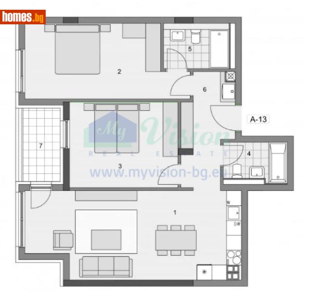 Тристаен, 117m² - Кв. Манастирски Ливади, София - Апартамент за продажба - Myvision Real Estate - 121428533