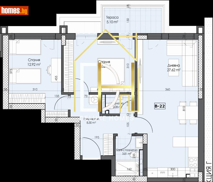 Тристаен, 105m² - Жк. Гагарин, Пловдив - Апартамент за продажба - Deluxe Homes - 121429762