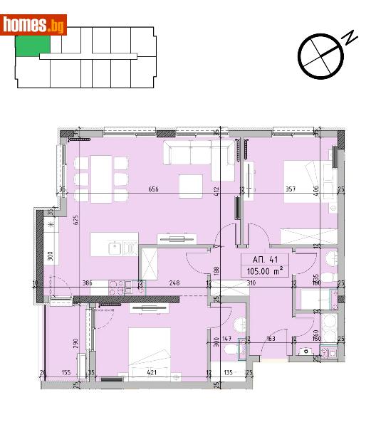 Тристаен, 123m² - Кв. Малинова Долина, София - Апартамент за продажба - Пакс Естейтс - 121429887