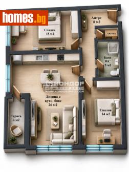 Тристаен, 103m² - Апартамент за продажба - 121464488