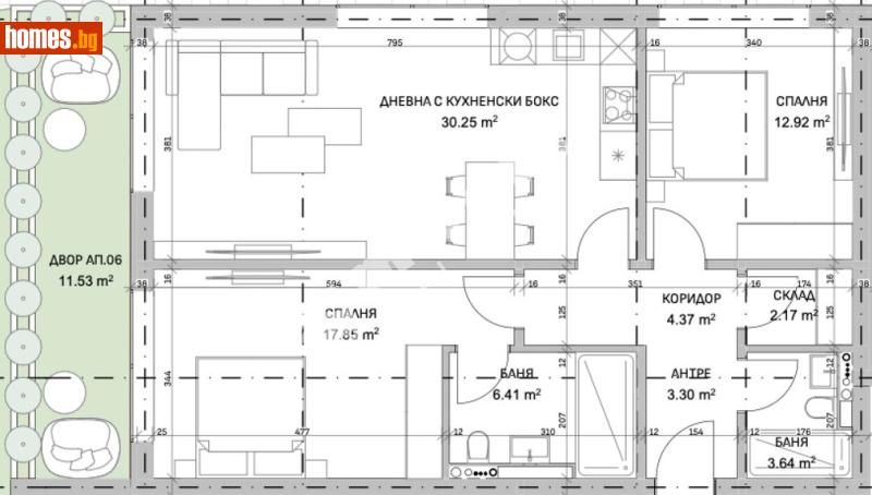 Тристаен, 113m² - Кв. Бояна, София - Апартамент за продажба - МИРЕЛА - 121495572