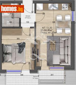 Двустаен, 61m² - Апартамент за продажба - 121590241