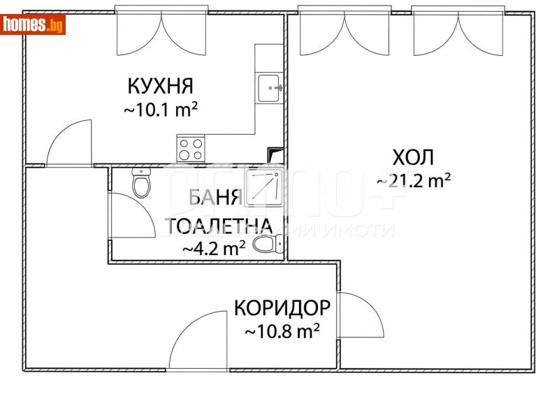 Едностаен, 46m² - Жк. Сухата Река, София - Апартамент за продажба - Примо Плюс - 121597485